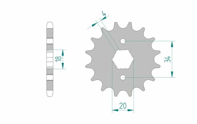 AFAM Steel Standard Front Sprocket 20200 - 428, Size 70 mm