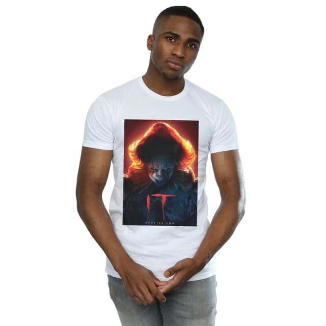 IT Chapter Two IT Chapter Two Men Pennywise Poster T-Shirt in White Size: Small White S Male 5059308777621