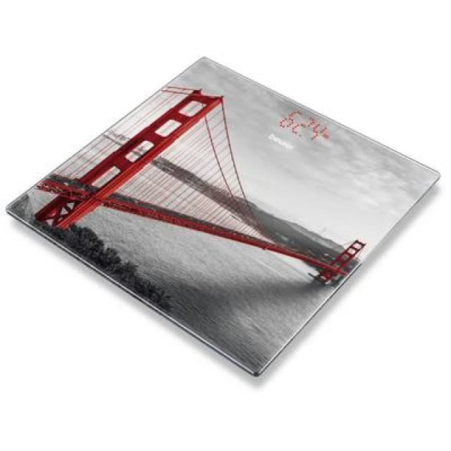 Beurer Beurer GS 215 San Francisco Bathroom scales Digital Weight range 180 kg Glass, Multi-colour 75654