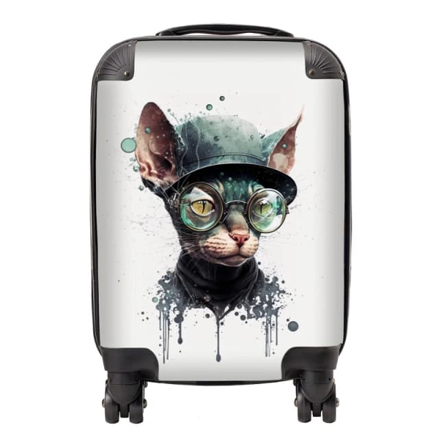Warren Reed - Designer Cornish Rex Cat Splashart Suitcase Size: Large Multicolor Unisex Large