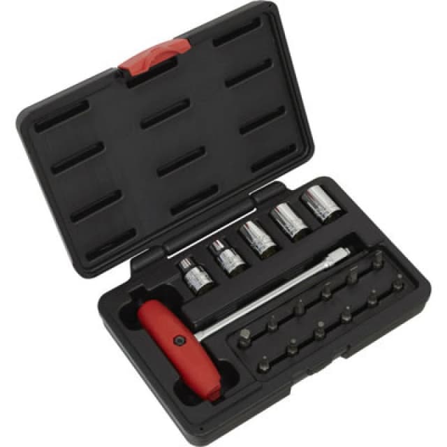 Loops 18 Piece Socket & JIS Bit Set - Compact Motorcycle Bit Set - Storage Case Multi