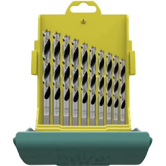 Heller Tools Heller Tools 28708 1 Wood twist drill bit set 10 Piece 3 mm, 4 mm, 5 mm, 6 mm, 7 mm, 8 mm, 9 mm, 10 mm, 11 mm, 12mm Cylinder shank 1 Set
