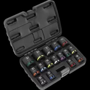 Sealey 16 Piece 1/2" Drive Hexagon Impact Socket Set 1/2"