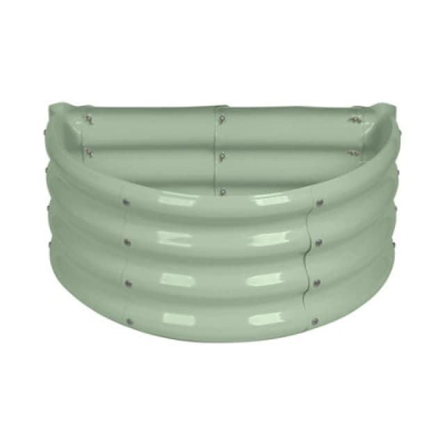 Harbour Housewares Semicircular Galvanised Steel Raised Garden Bed - 60Cm X 30Cm - Green
