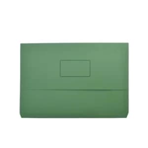 Q Connect Document Wallet Green Foolscap (Pack-50)