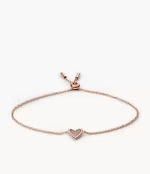 Fossil Women Rose Gold-Tone Stainless Steel Slider Bracelet