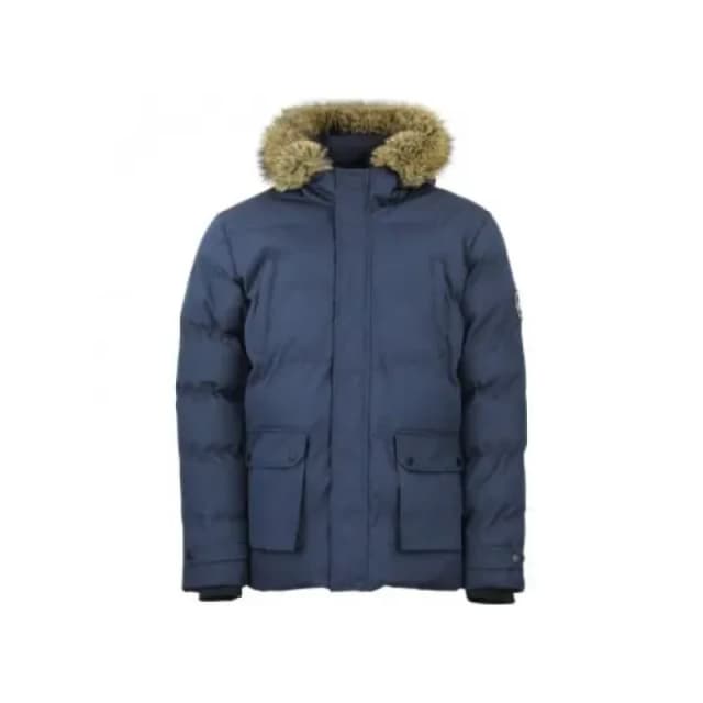 Peak Mountain Peak Mountain's Canabel Waterproof Fur-Lined Hood Puffer Bleu Male M CANABEL/QI/MARINE