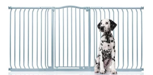 Bettacare Extra Tall Curved Top Dog Gate, 188Cm - 197Cm, Matt Grey, Extra Tall 100Cm In Height, Pressure Fit Pet Gate