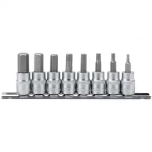 Draper Metric Hex. Socket Bit Set, 3/8" Sq. Dr., 48mm (8 Piece)