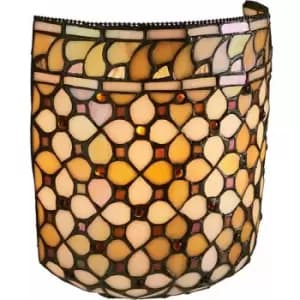 Loops - Tiffany Glass Wall Light Cream Geometric Beads Shade Interior Sconce i00254