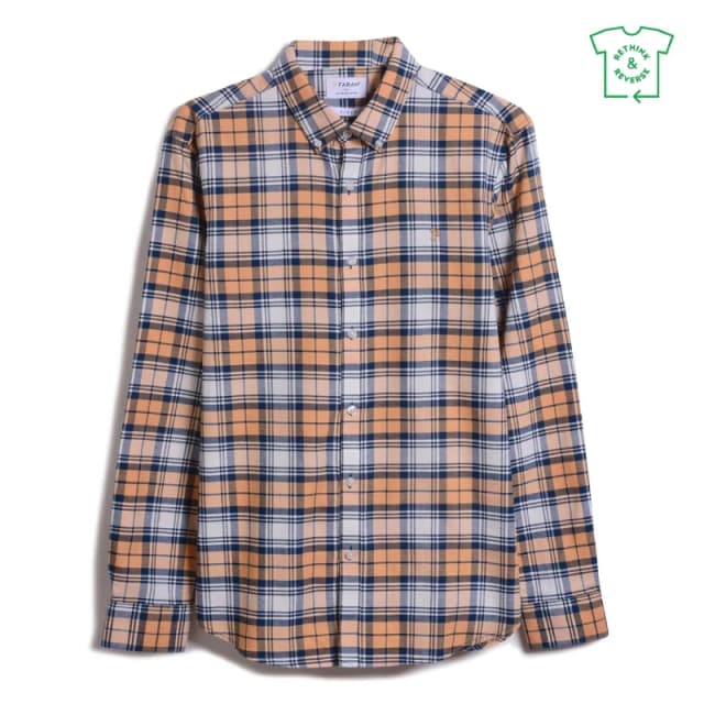 Farah Brewer Checked Shirt - Orange Orange S