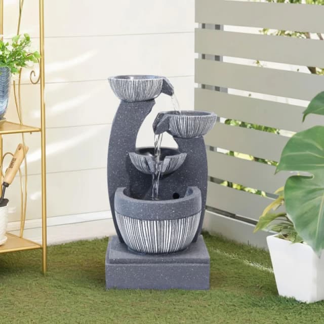 Breeins Electric Freestanding Fountain Rockery Decor Black unisex One size