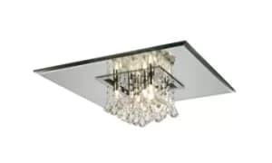 Starda Flush Ceiling Square 8 Light G9 Polished Chrome, Crystal