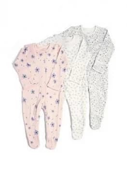 Mamas & Papas Floral Sleepsuits 3 Pack Baby Girls
