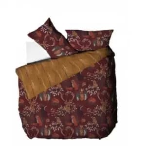 Furn Forest Fauna Duvet Cover Set (Double) (Rust) - Rust