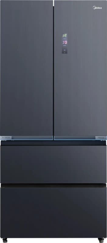 Midea Insta Fit Master MDRF705BIE70 Total No Frost American Fridge Freezer - Midnight Glass - E Rated