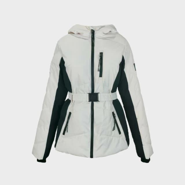 Jack Wills Womens Hooded Puffer Waterproof Windproof Insulated Ski Jacket Cream female 10 (S)