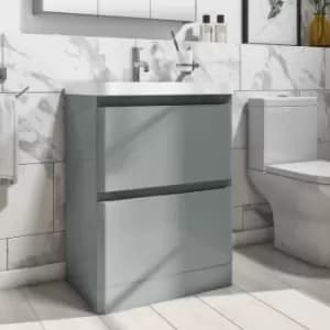 600mm Light Grey Freestanding Vanity Unit with Basin - Pendle