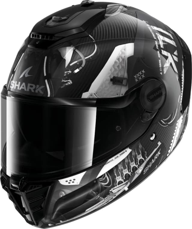 Shark Spartan RS Xbot Carbon Helmet, black-silver, Size L for Men