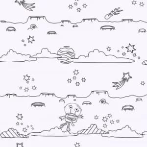 Arthouse Space Scene Wipe Clean Wallpaper