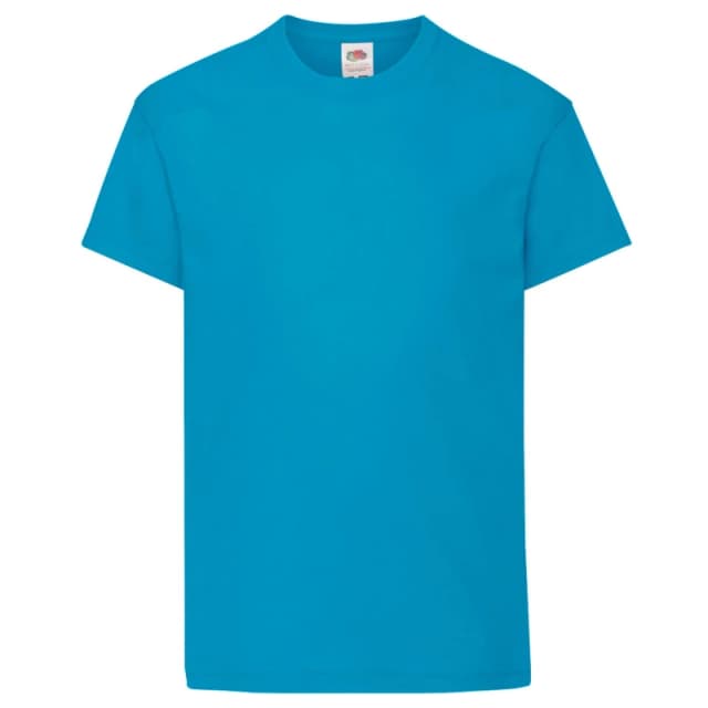Fruit of the Loom Original Short Sleeve T-Shirt in Blue Size: 12-13 Years Blue Unisex 12-13 Years