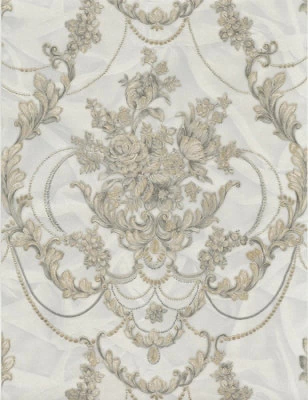 Debona Perla Ii Damask Textured Vinyl Natural Metallic Glitter Wallpaper 9084