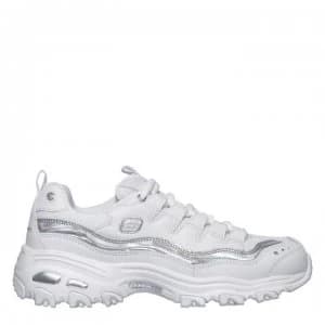 Skechers Lifestyle DLite Grand Trainers - White/Silver