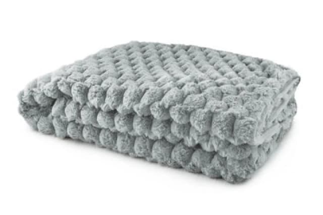 Emma Barclay Lush Luxurious Faux Rabbit Fur Throw For Sofa Blanket Silver 127X152Cm