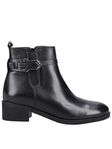 Riva Emily Buckle Trim Ankle Boots - Black VNONS Female 7
