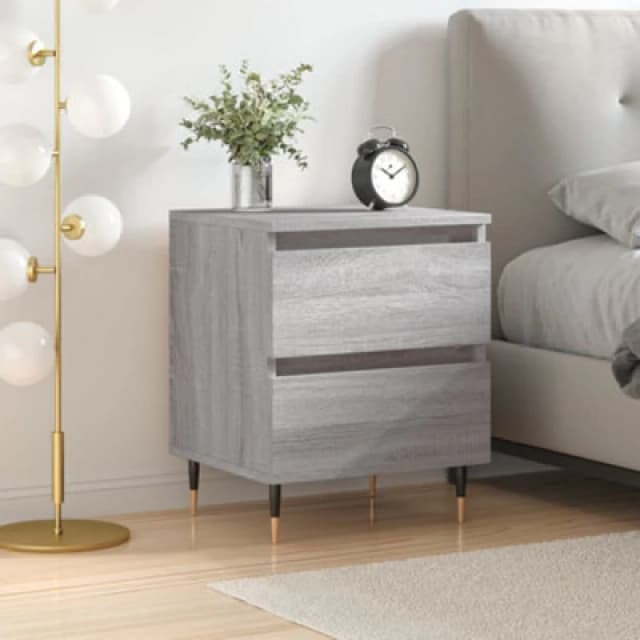 Vidaxl Bedside Cabinet Grey Sonoma 40X35X50 Cm Engineered Wood Bedside Cabinets