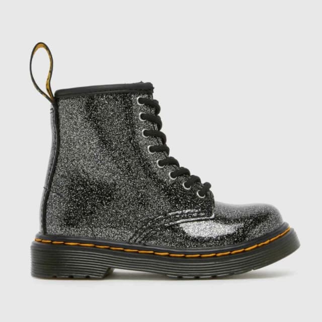 Dr. Martens Black & Silver 1460 Glitter Girls Toddler Boots Black & Silver UK 7 (EU 24)