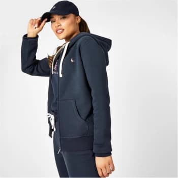 Jack Wills Astbury Pheasant Logo Zip Hoodie - Navy