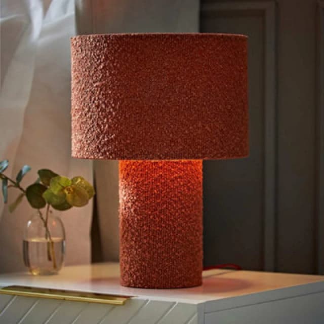 ValueLights ValueLights Ash Warm Rust Full Fabric Boucle Table Lamp in Burnt Orange Burnt Orange One Size Unisex 5016529273400