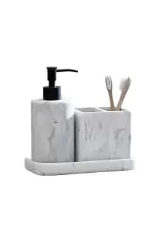 Marble' 3 Piece Bathroom Accessory Set