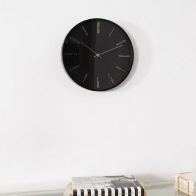Native Home & Lifestyle Black 12" Modern Analogue Clock Black unisex