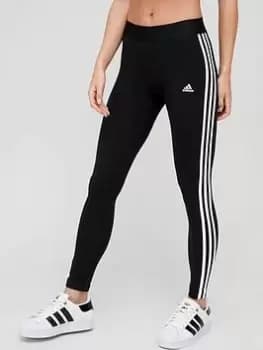 adidas Essentials 3 Stripe Leggings - Black/White Size M Women
