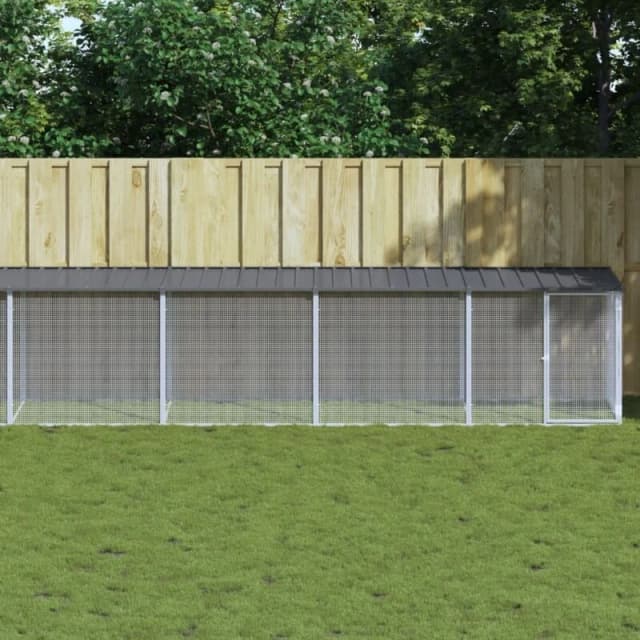 VIDAXL Chicken Cage with Roof Anthracite 803x98x90cm Galvanised Steel Vidaxl 8720845916671