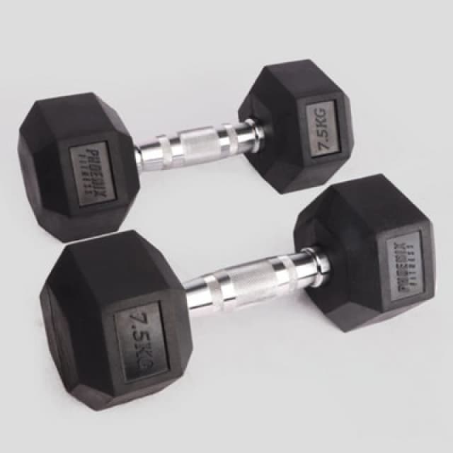 Phoenix Fitness 7.5Kg Hexagonal Dumbbell Pair For Strength And Conditioning Workouts