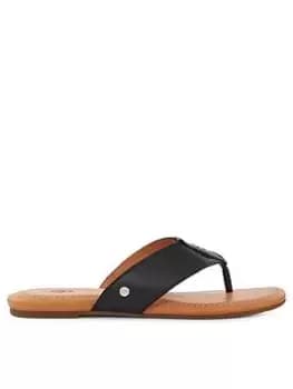 UGG Carey Flip Flops - Black, Size 4, Women