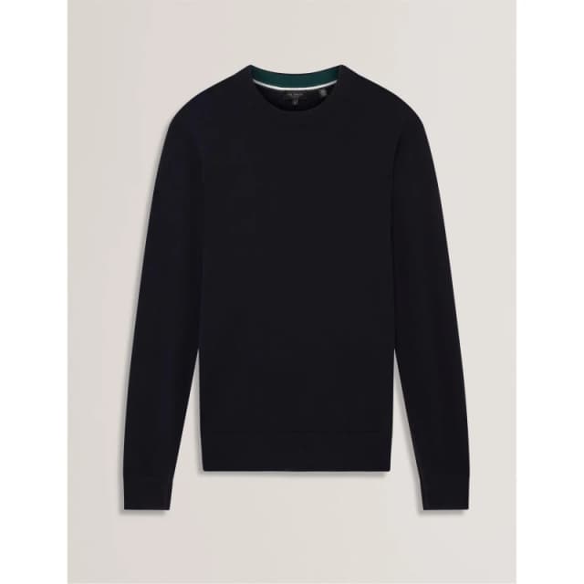 Ted Baker Mens Merino Crew Neck Jumper Navy male XS (1)