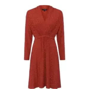 French Connection Sibley Eco Jacquard Jersey Dress - Brown