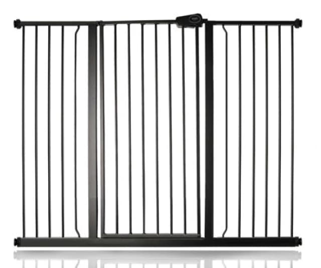 Safetots Extra Tall Metal Safety Gate Pressure Fit, 133.2Cm - 140.8Cm, Matt Black, 104Cm In Height, Extra Tall Baby Gate
