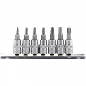Draper 7 Piece 1/4" Drive Five Lobe Security Socket Bit Set 1/4" 37mm
