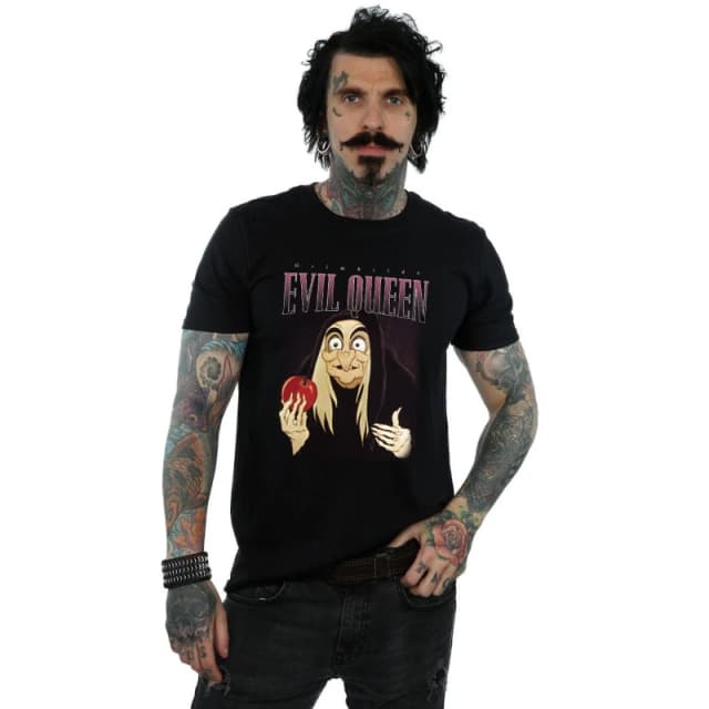 Disney Men Snow White Evil Queen Montage T-Shirt in Black Size: Small Black S Male 5057736807910