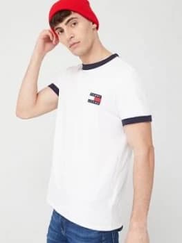 Tommy Jeans Branded Ringer Short Sleeve T-Shirt - White