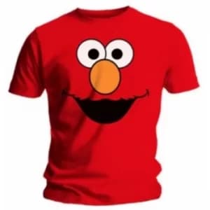Sesame Street Elmos Face Mens Red T Shirt: X Large