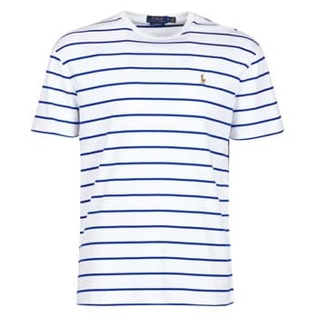 Polo Ralph Lauren T-SHIRT AJUSTE COL ROND RAYE EN PIMA COTON LOGO PONY PLAYER MULT mens T shirt in White - Sizes EU XXL,EU XL