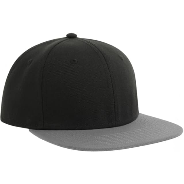 Atlantis Womens Contrast Flat Peak Snapback Cap in Black Female One Size