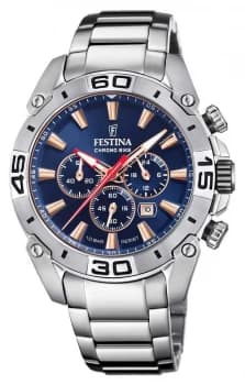 Festina Chronobike 2021 Navy Blue Dial Stainless Steel Watch