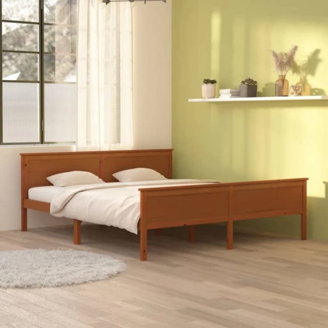 Vidaxl Bed Frame Honey Brown Solid Wood Pine 180X200 Cm, Brown 322193